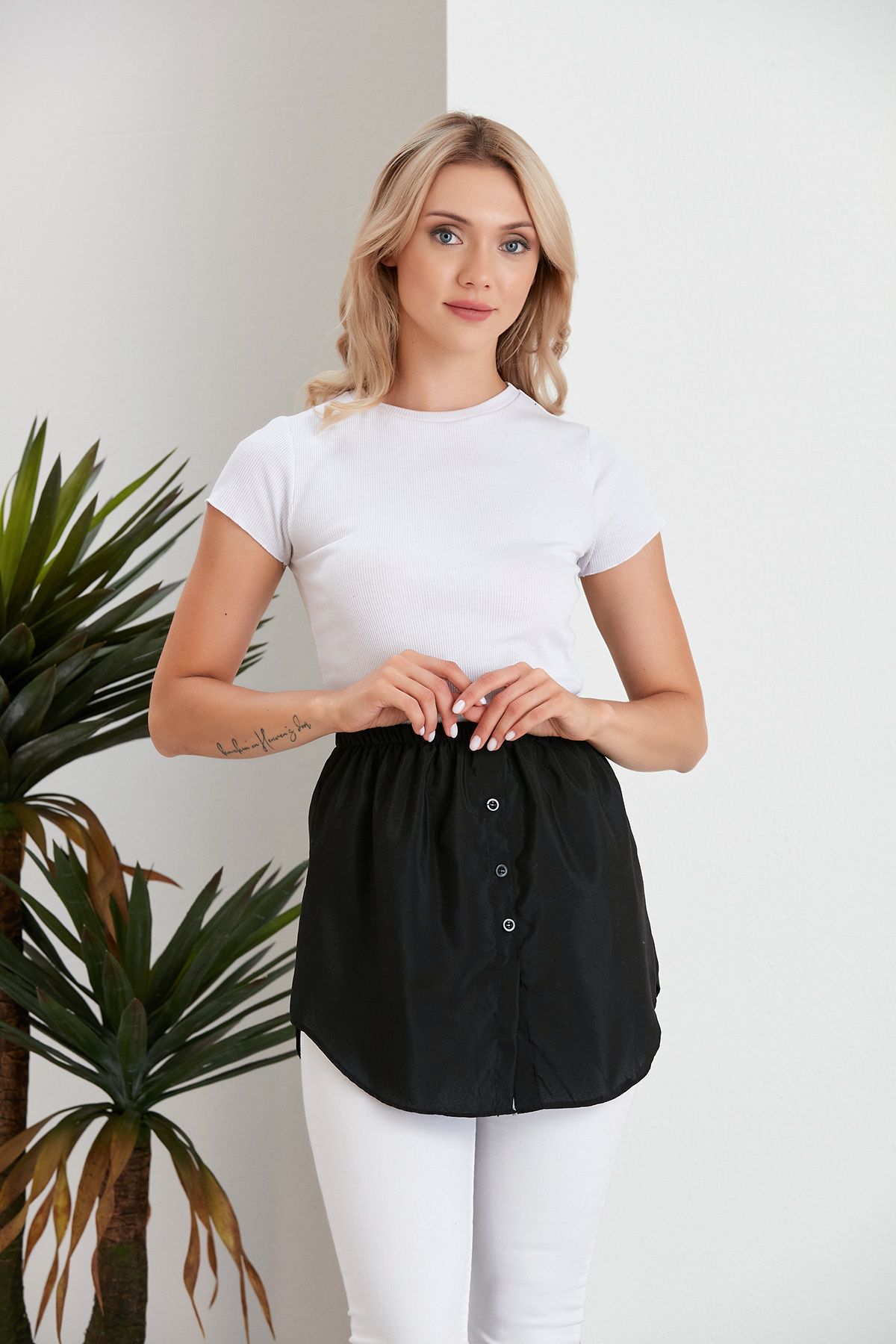 Space Fashion Black Savior Skirt Undershirt Underwear Trendyol
