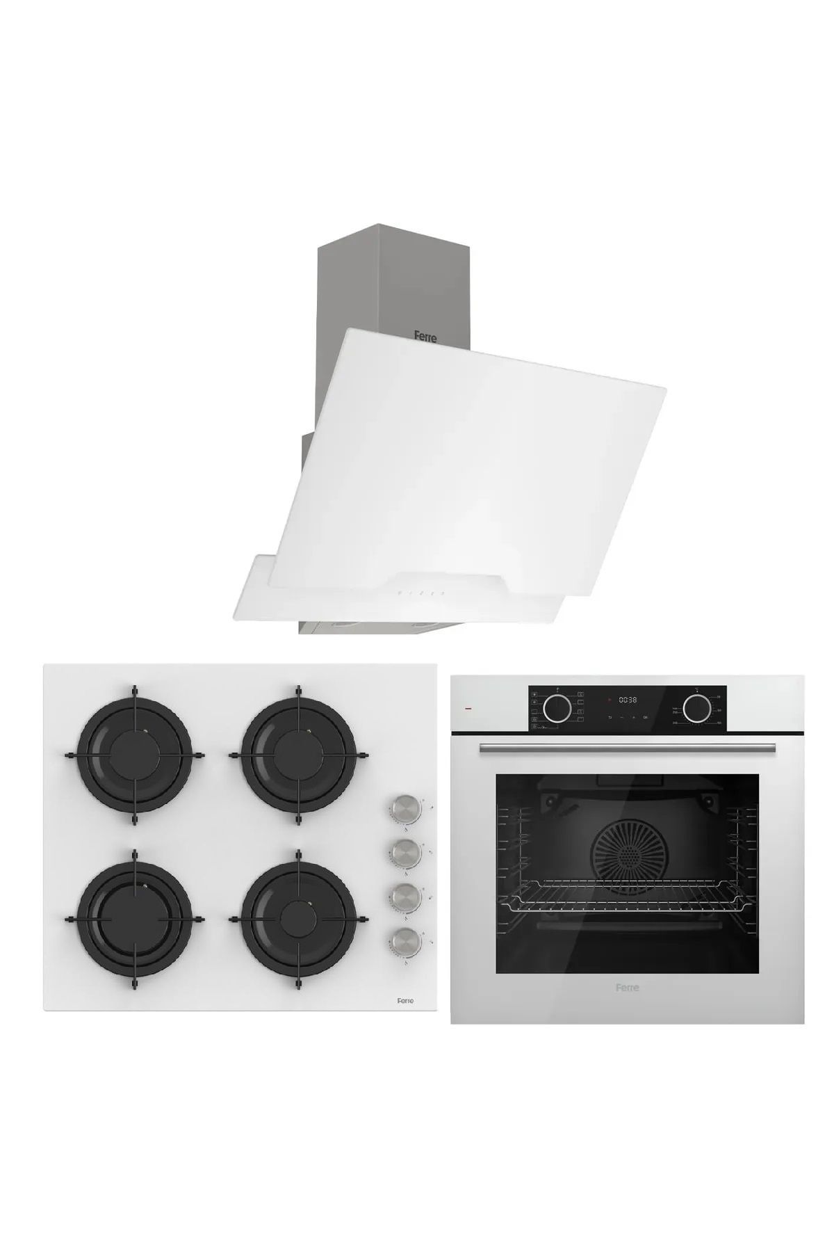 Fryart Serisi Beyaz Ankastre Set ( D064 - Cs206 - Xe63cb )