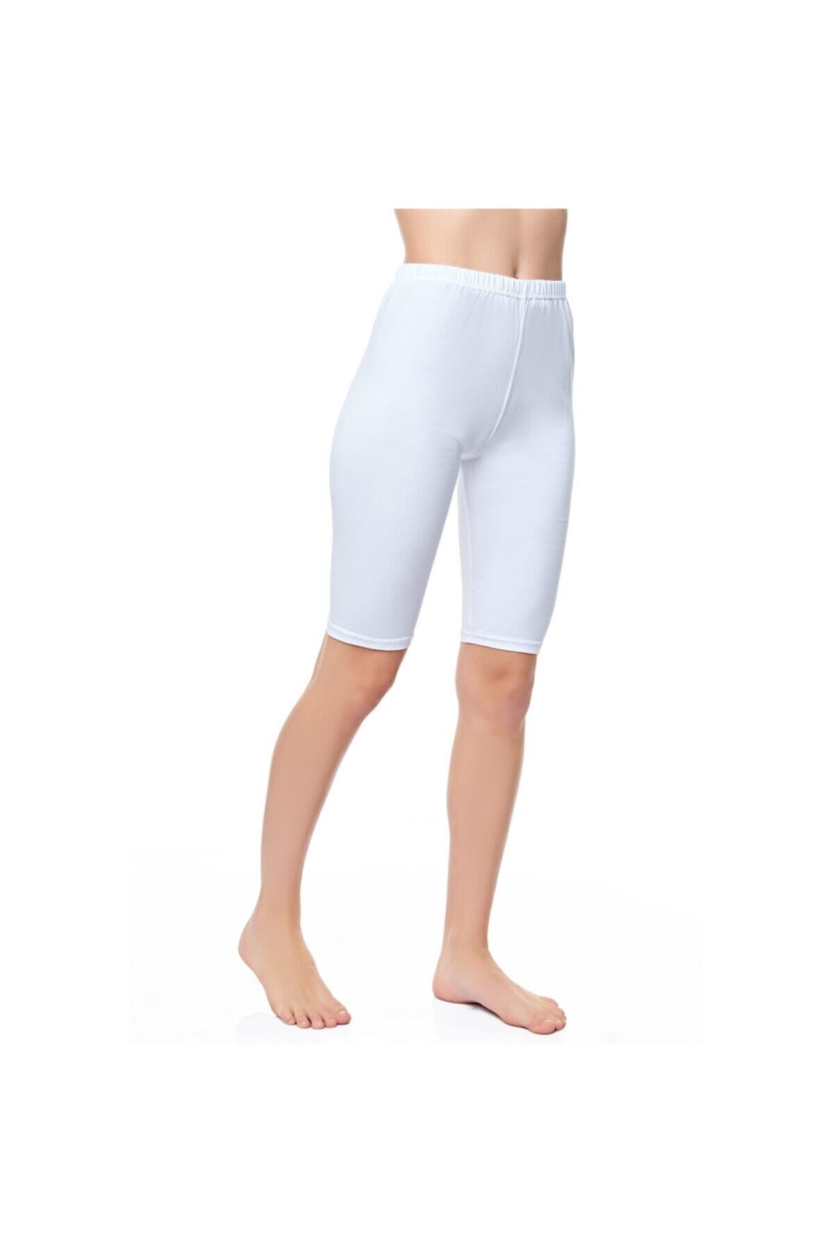 Tutku Women s Cotton Plain Short Tights 1 Pack White Trendyol