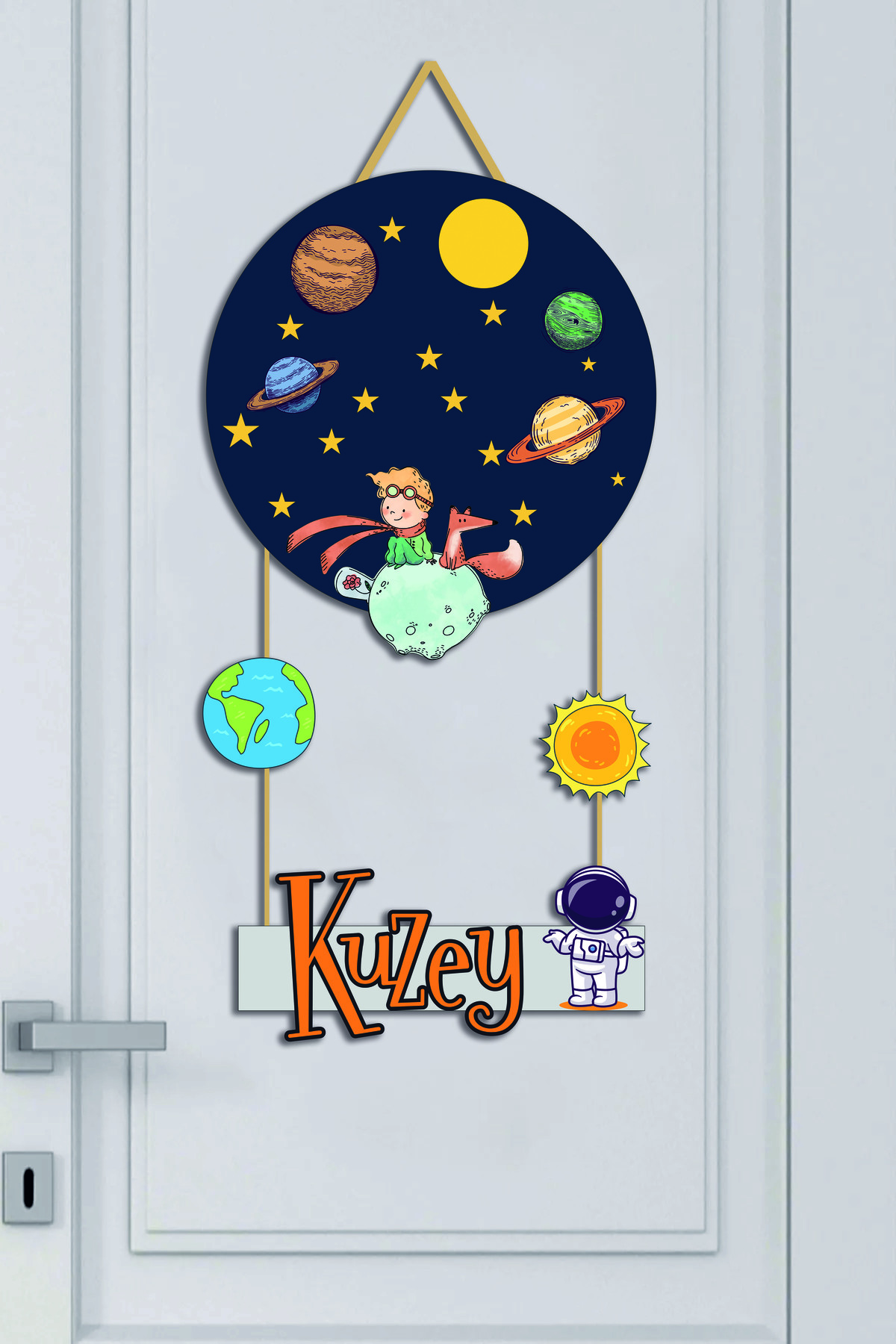 Nursery Wooden Door Ornament Space 4