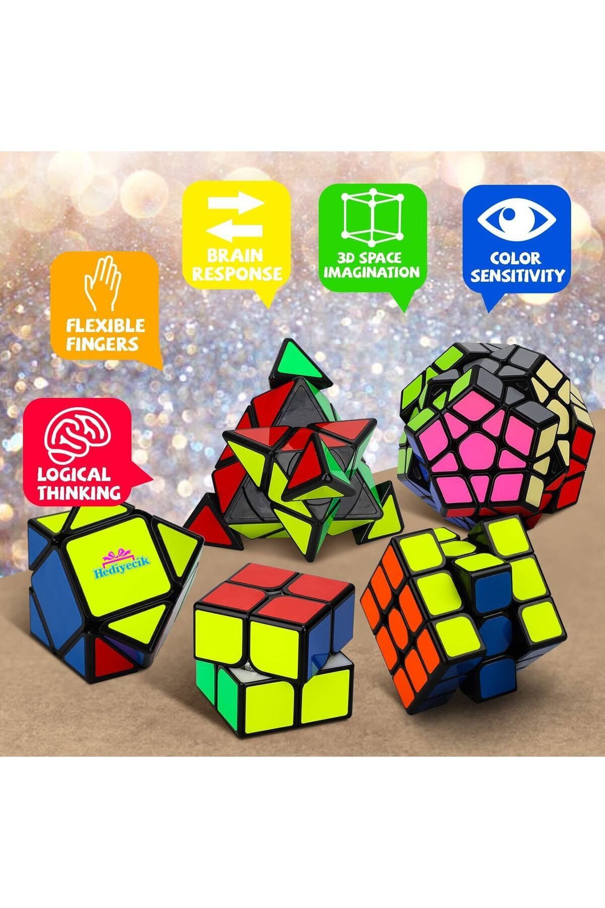 hediyecik-Intelligence Cube Set 2X2,3X3,Pyramid,Skewb,Megaminx Speed Cube Set 4