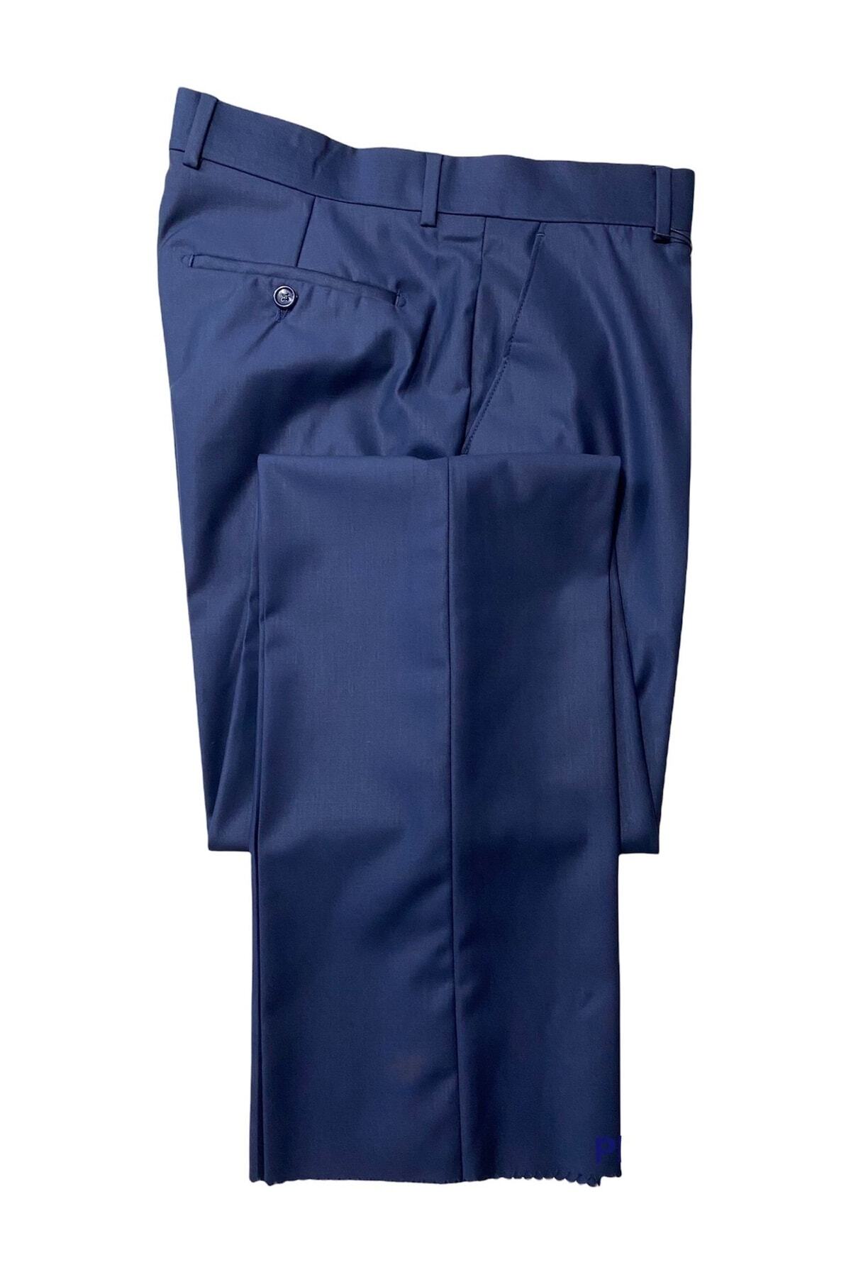 Men's Polyviscose Fabric Pants Navy Blue