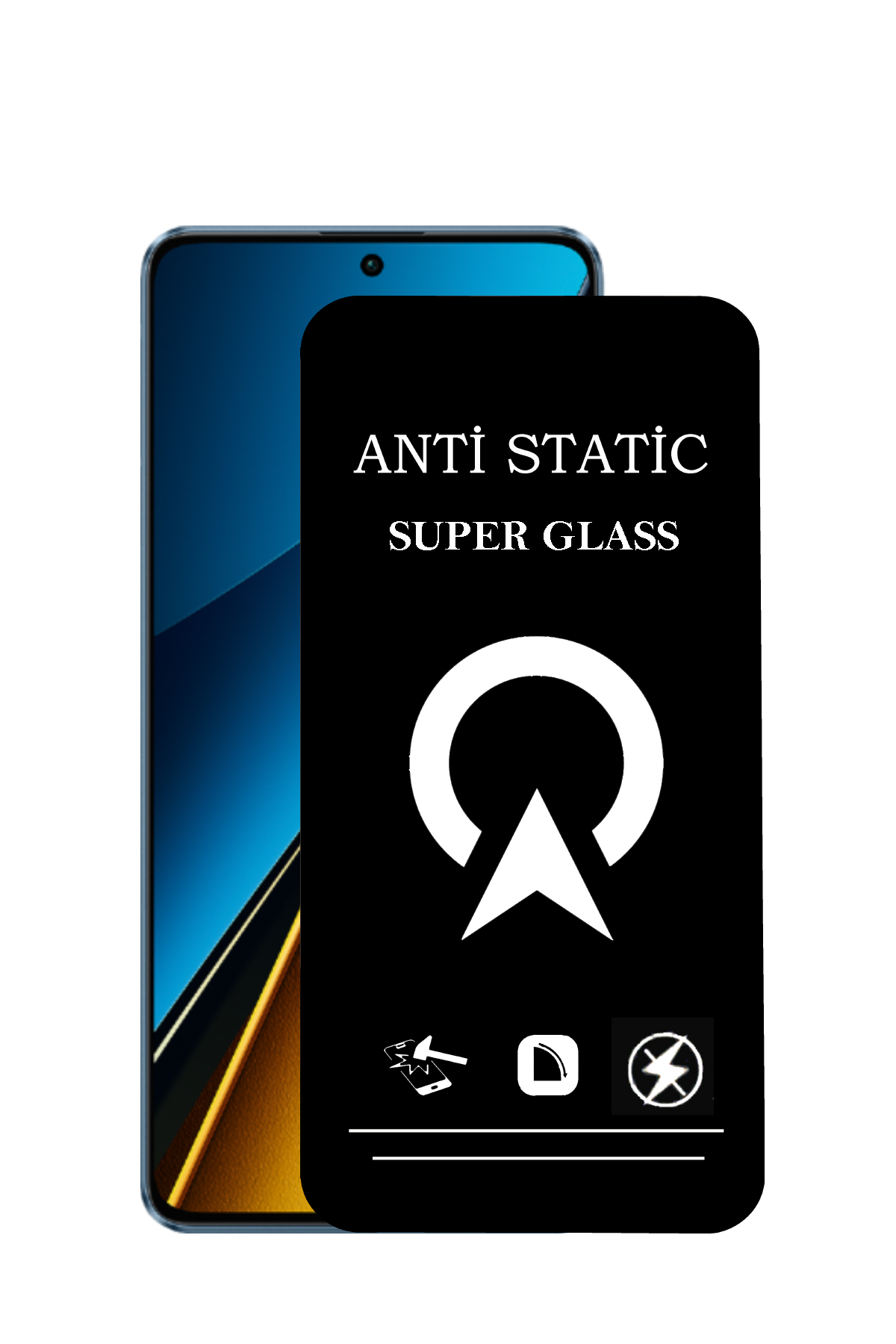 Xiaomi Poco X6 ile Uyumlu Tam Kaplayan Anti Statik Çizilmez Safir Ekran Koruyucu Cam