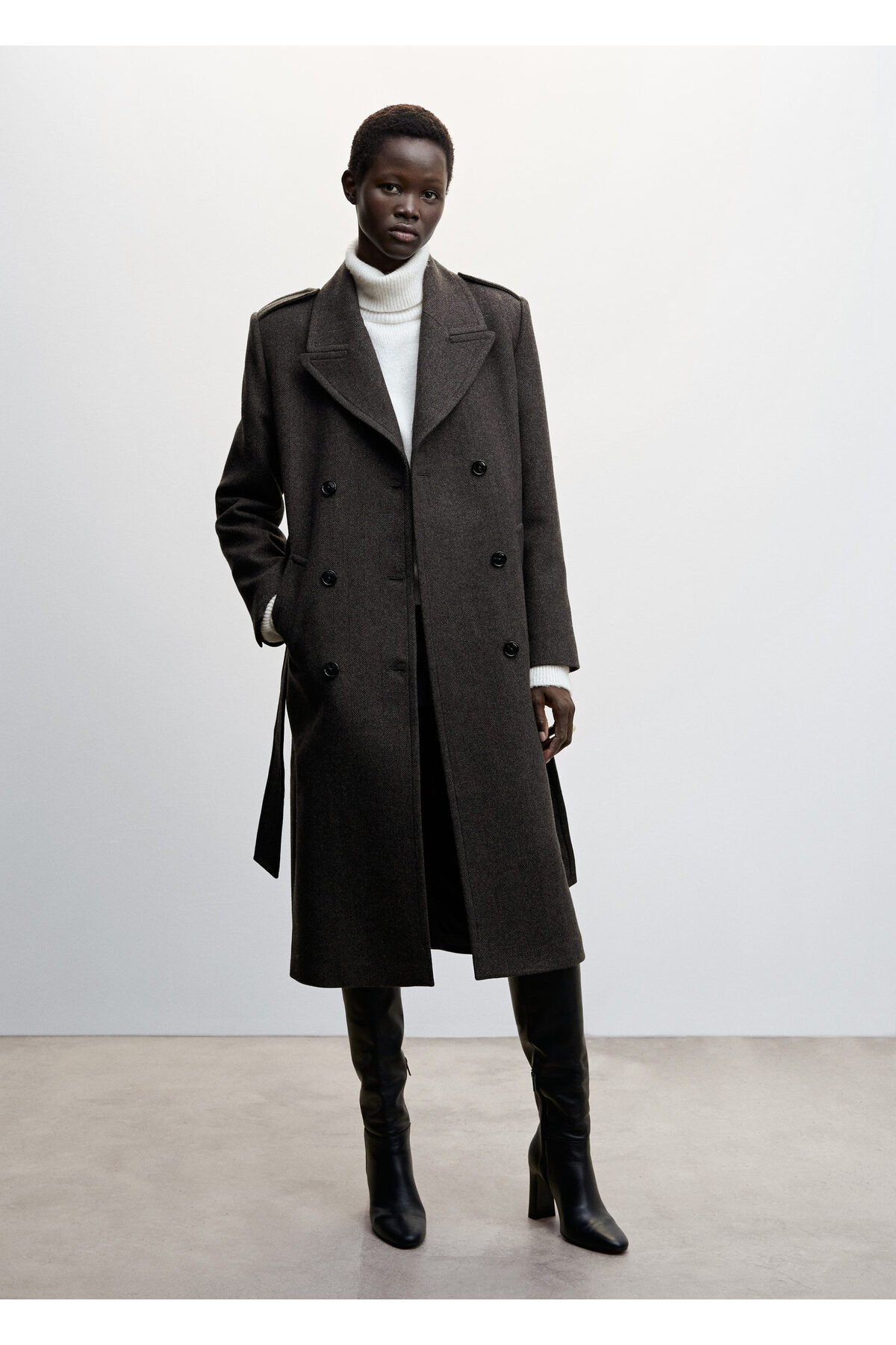 MANGO  Kahverengi Kadın Palto 37049103