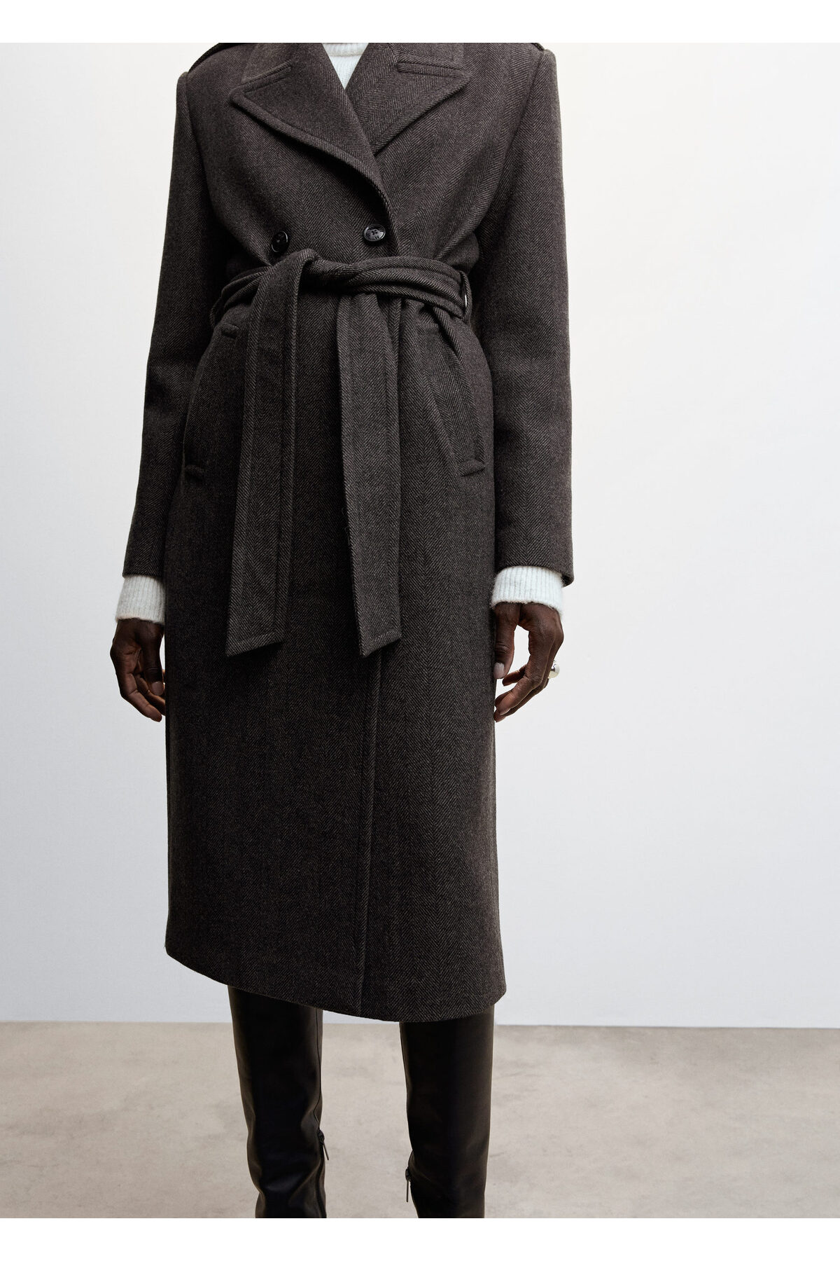 MANGO  Kahverengi Kadın Palto 37049103 - Görsel 6