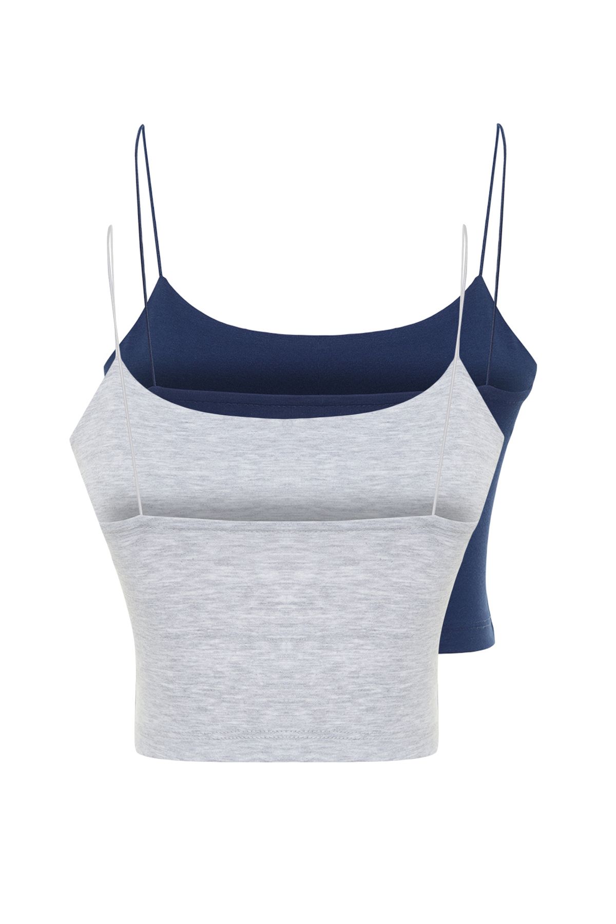 Grey spaghetti strap crop top hot sale