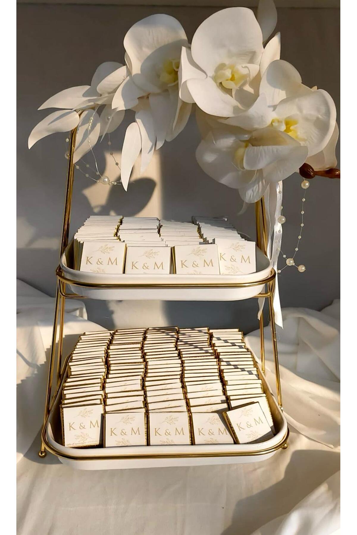 Ritim Organizasyon 80 Adet Çift Kat Standlı Süslemeli İsteme Çikolatası,Söz Çikolatası