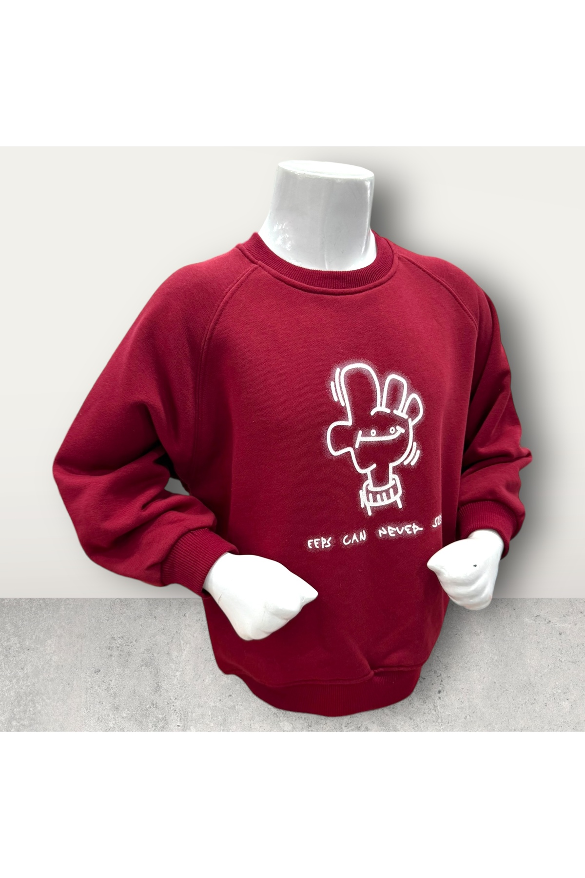 سویشرت پسرانه بورگوندی İvven's | Jan-90 اورجینال - تصویر 2