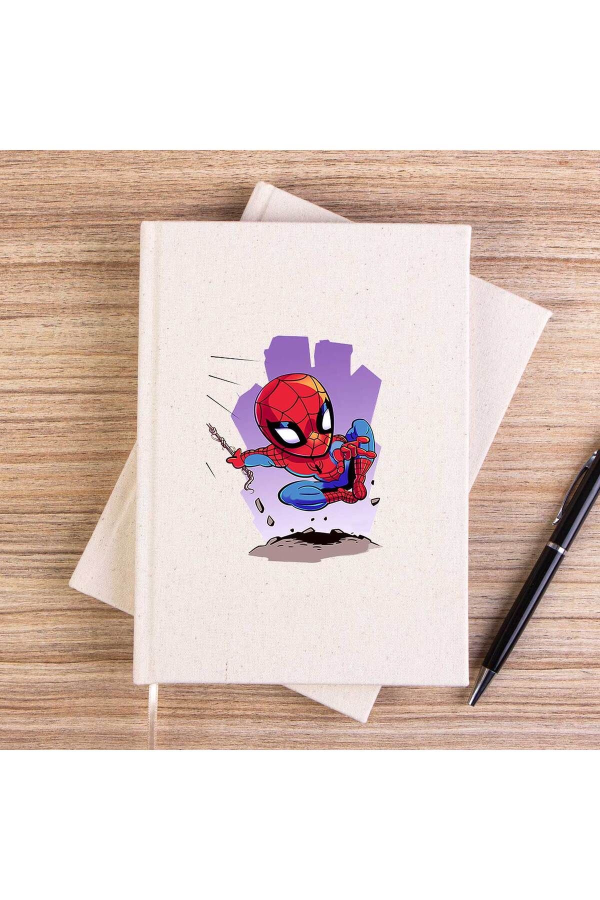 Z zepplin-Spiderman Cartoon Unlined Canvas Notebook 1