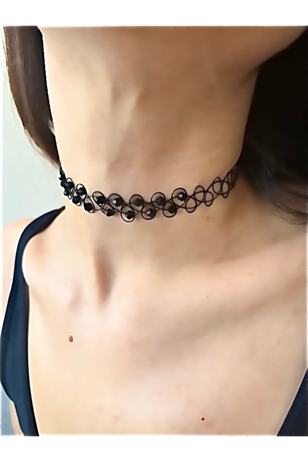 Black collar necklace hotsell