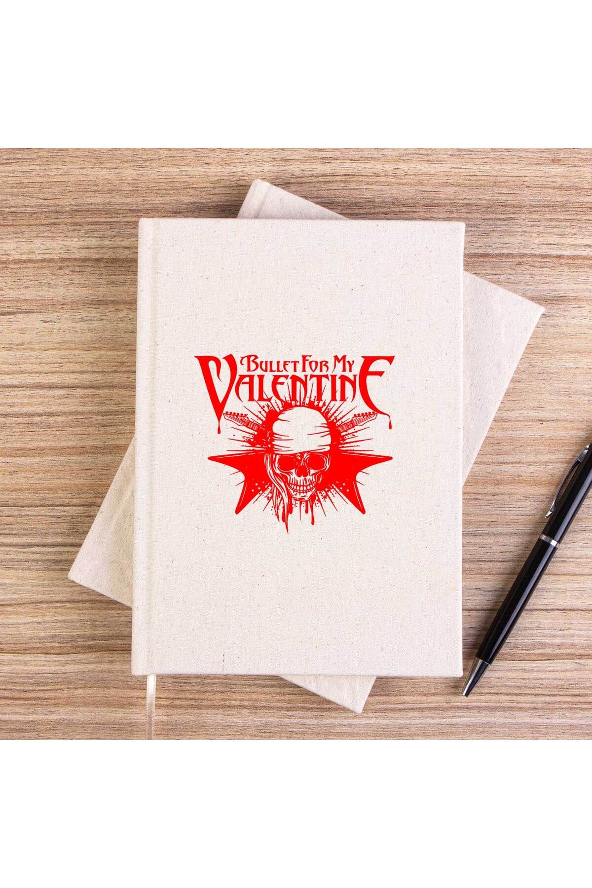 Z zepplin-Bullet for My Valentine Skull Unlined Canvas Notebook 1