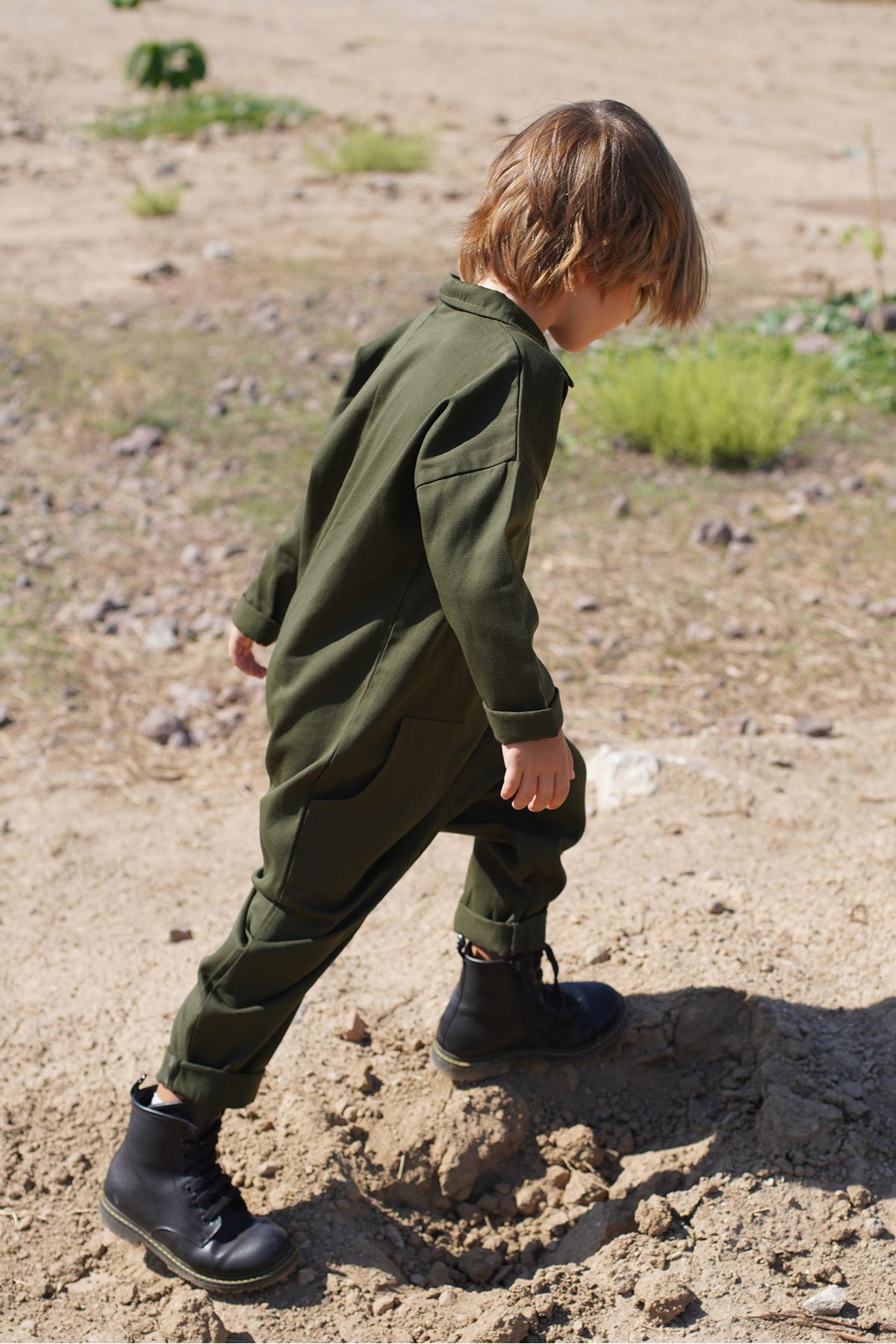 Kids shop khaki jumpsuit