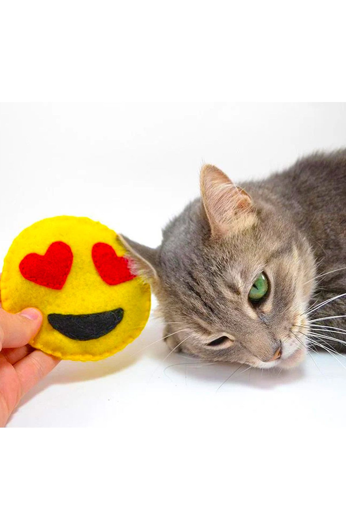 İnşirah Concept-Cat Toy with Cat Mint and Catnip Yellow Emoji Cute Game of Cats Cat Play 4