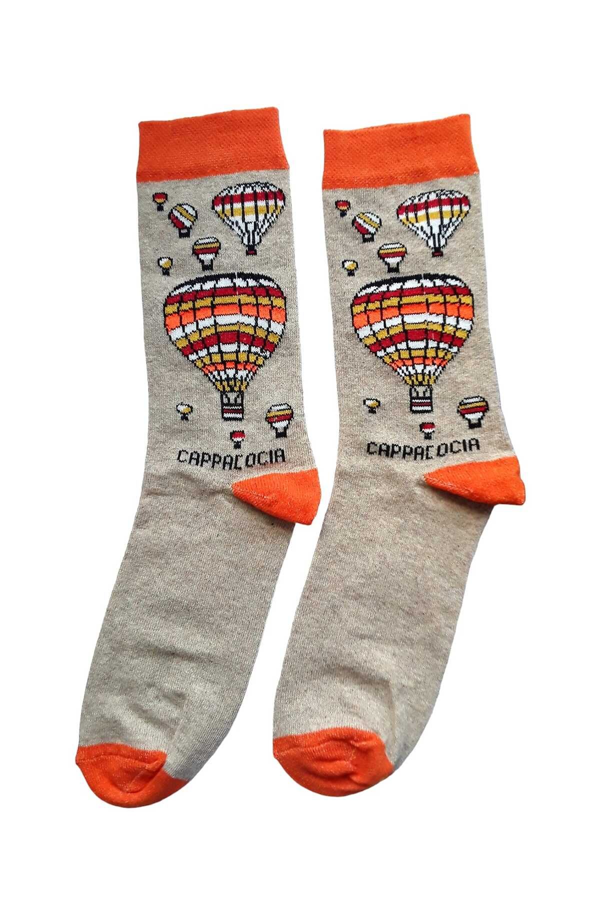kapadokyahediyelik-Cappadocia Balon cu model 2 perechi de șosete 2