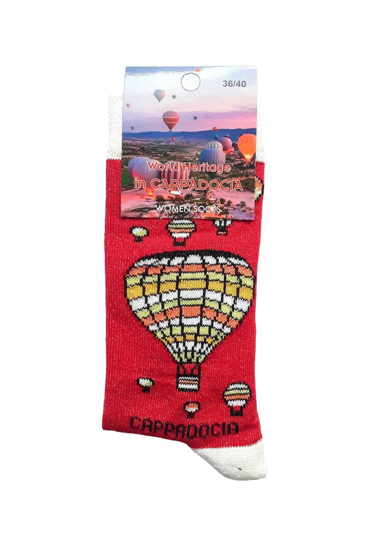 kapadokyahediyelik 2 Perechi De Șosete Cu Model De Baloane Cappadocia Femeie - 36 – 40