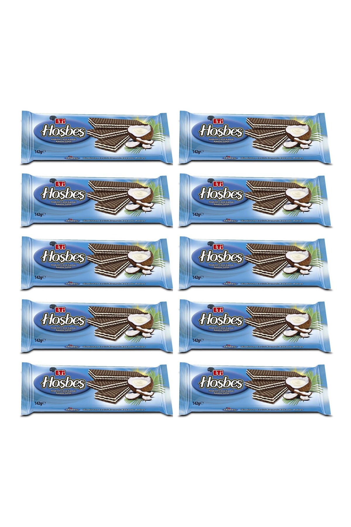 Eti Hoşbeş Hindistan Cevizi KremalI Gofret 142 g x 10 Adet