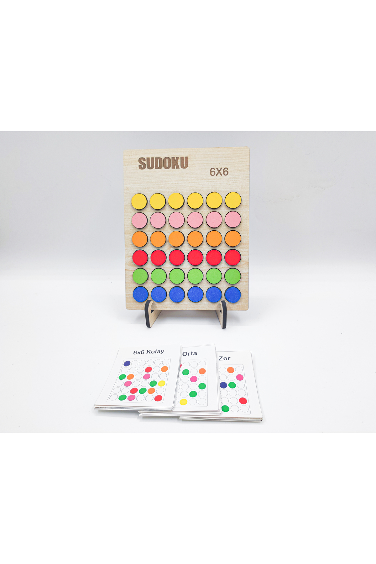 İCONS Montessori Renkli Sudoku 6x6 Orta 20 Oyun Kartı fotoğrafı 3 (önizleme)