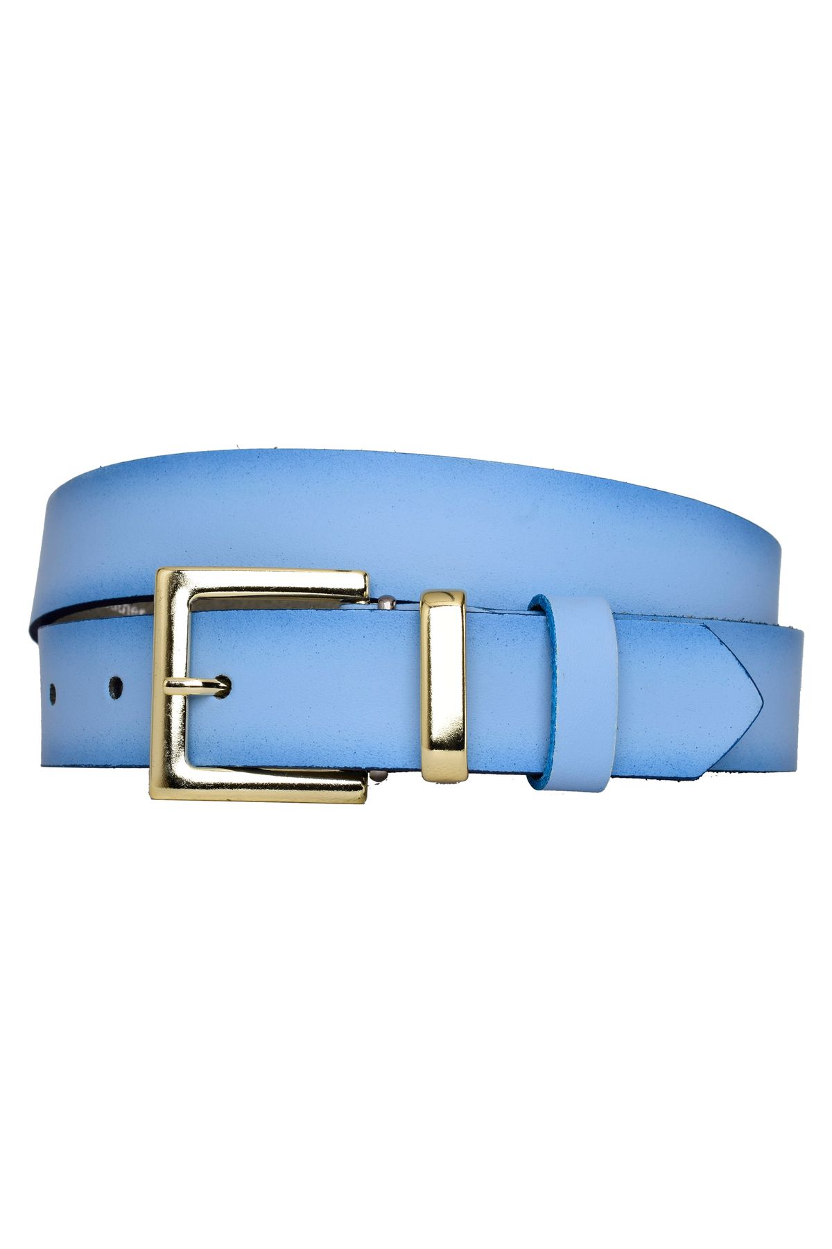 GoDeri-100% Genuine Leather, Gold Set Buckle 3 Cm Turquoise Women's Belt; Dress, Trouser Belt = 3cm-kdn-47 5