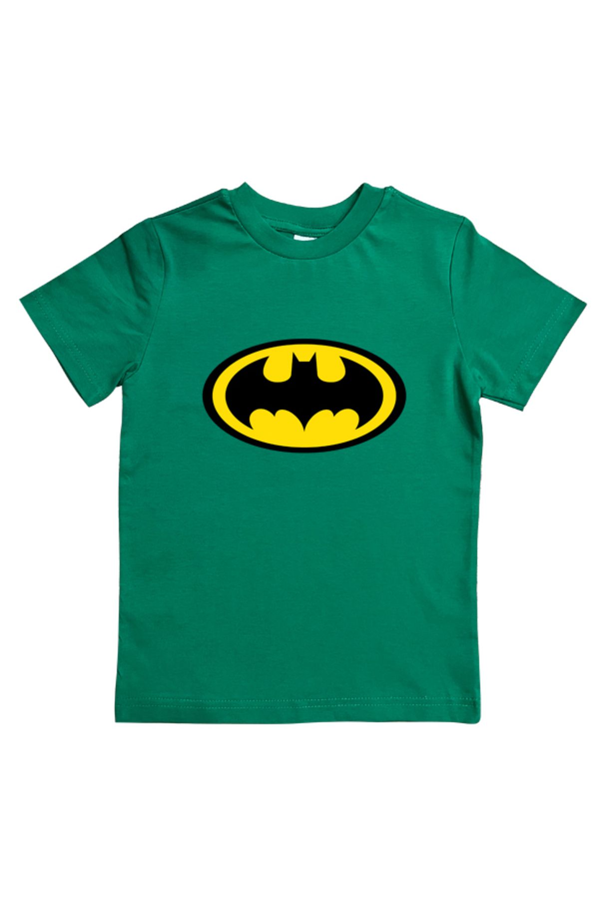 Batman baskılı pamuklu penye kumaş yazlık çocuk tişört v2324v