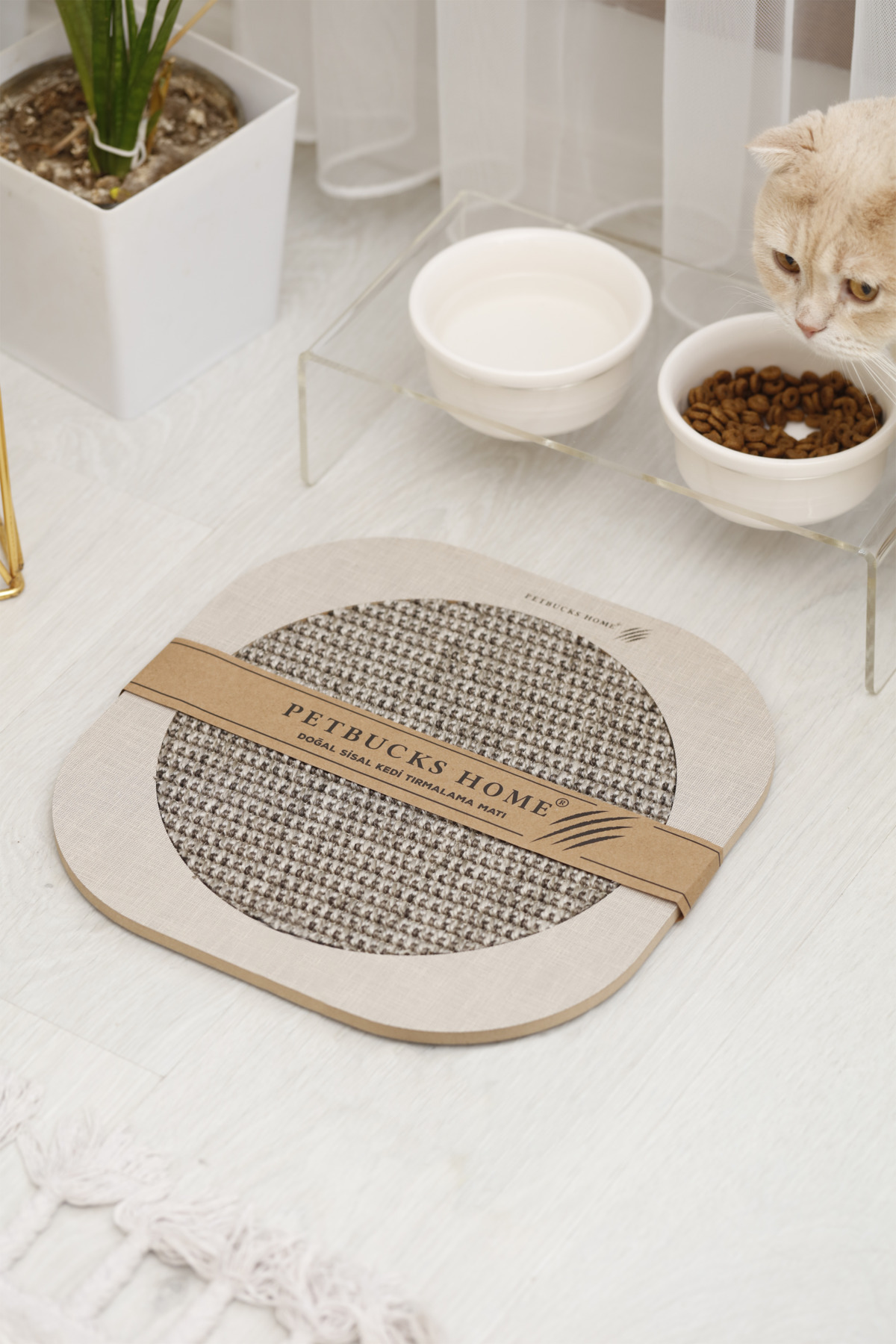 Petbucks Pet Accessories Doğal Sisal Kedi Tırmalama Matı Kedi Tırmalama Tahtası Kedi Otu Catnip İçerikli