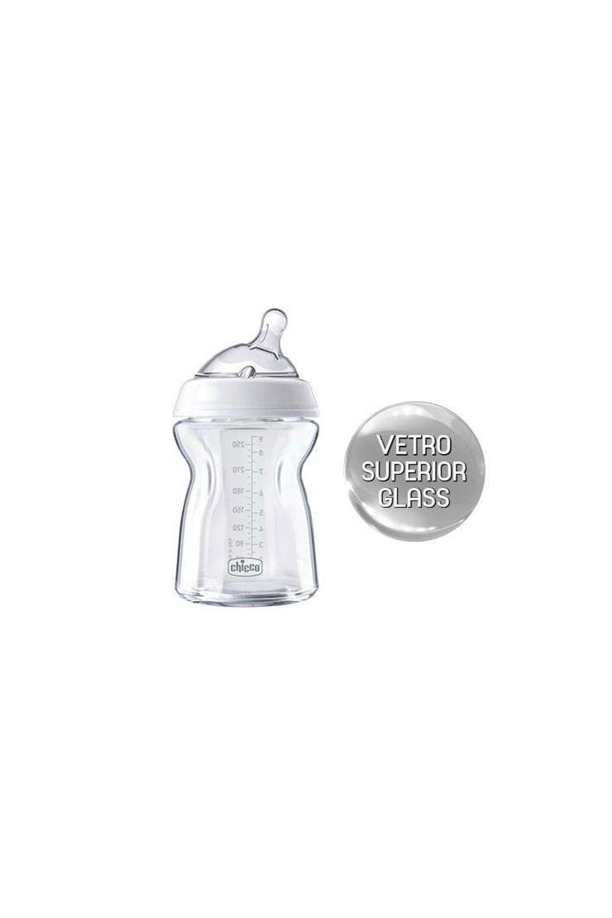 Biberon Natural Feeling 0m+250 ml Vetro-Glass Chicco