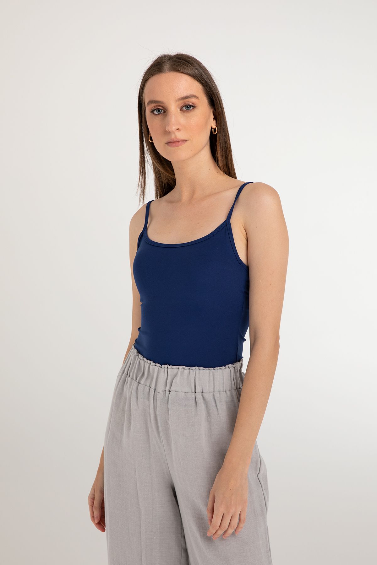 SHEISMONO-Μπλούζα Soft Touch String String Navy Blue 3