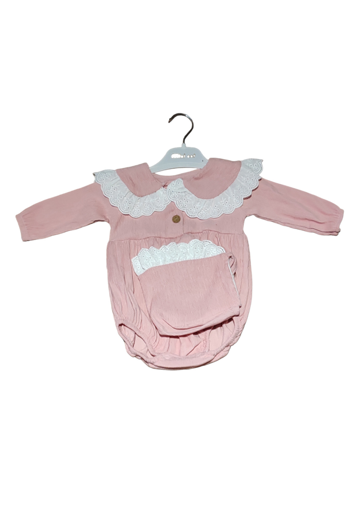  رامپر مخمل با کلاه و دکمه‌های فشاری