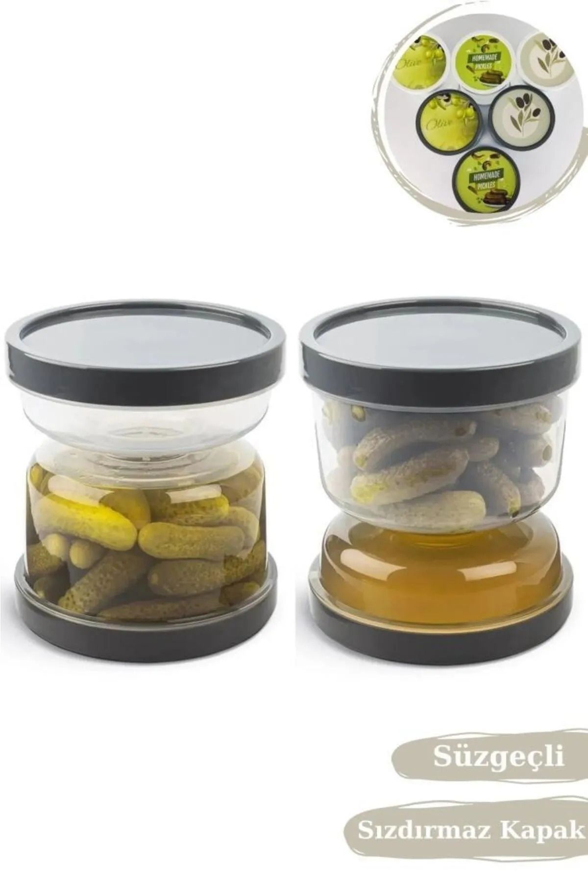 DEVALİFE-DEVALIFE Hourglass Olive and Pickled Container 1