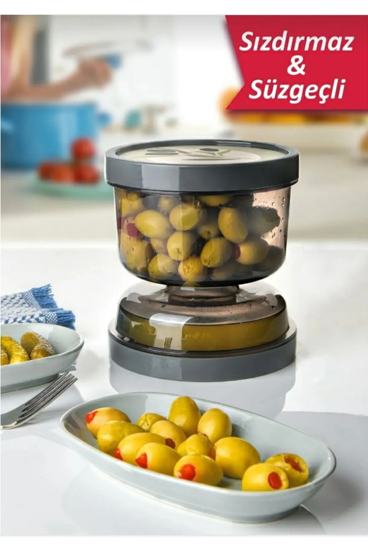 DEVALİFE-DEVALIFE Hourglass Olive and Pickled Container 3