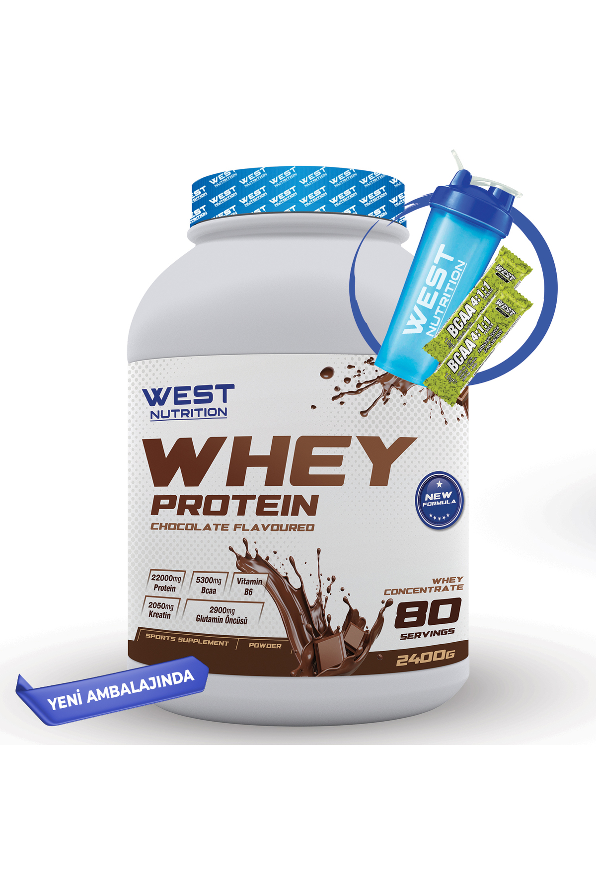 West Nutrition Protein Tozu 2400 gr 80 Servis Çikolata Aromalı