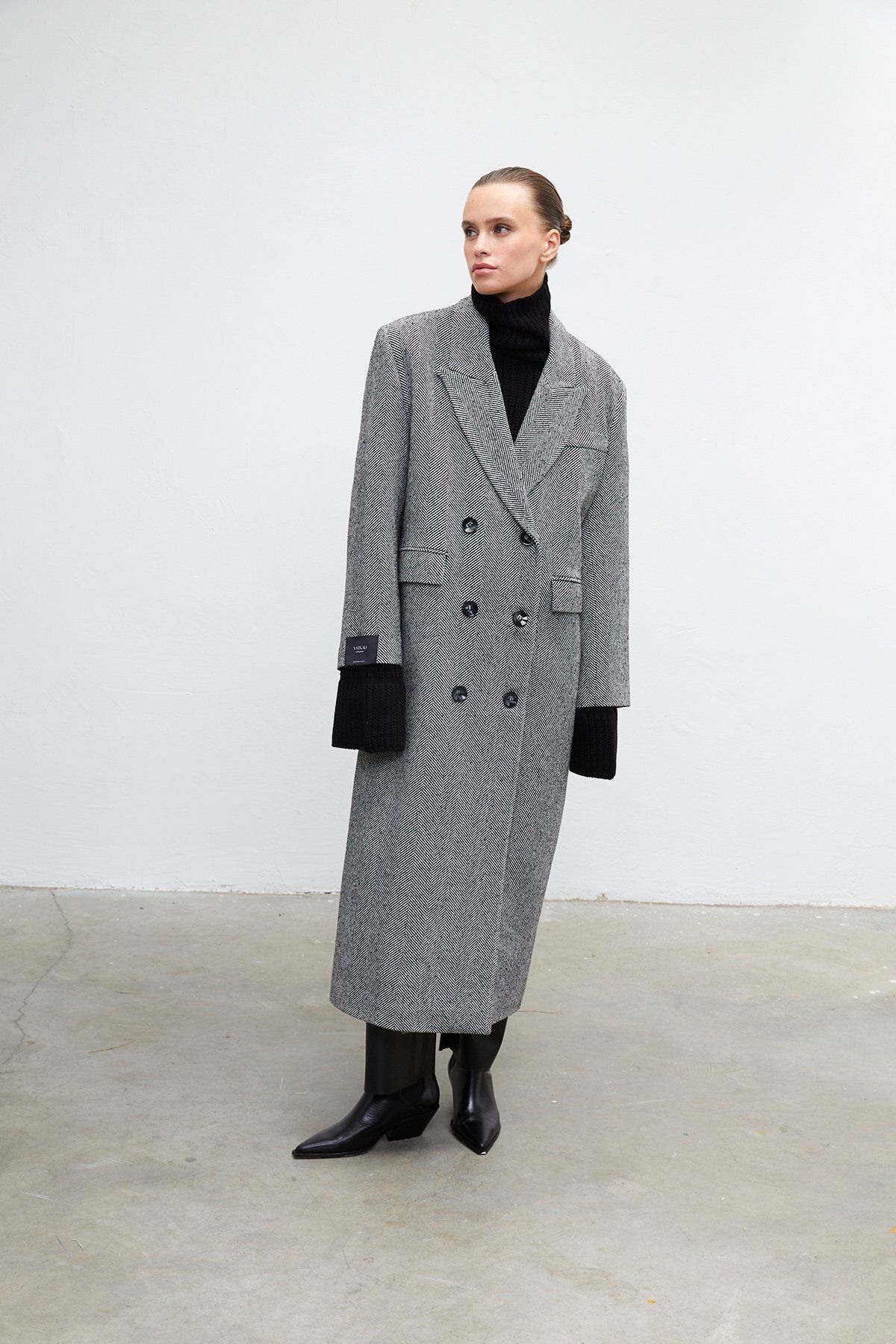 Zara grey shop double breasted coat