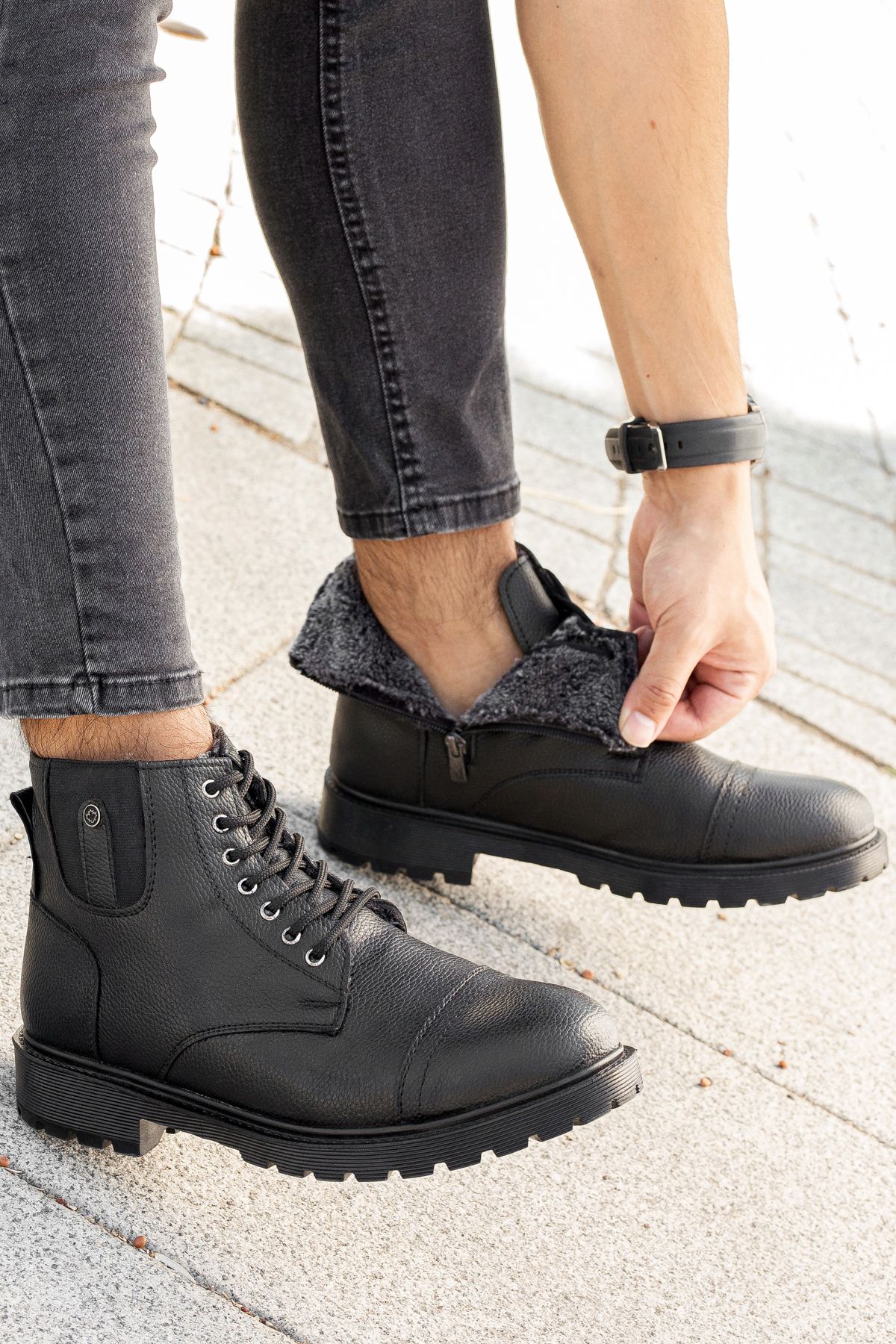 Black ankle boots rubber sole new arrivals