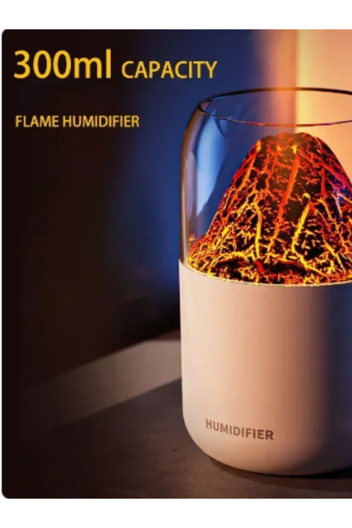 Teknoloji Gelsin Hava Nemlendirici Volkanik Tasarım 300 ml Humidifier Ultrasonik Sessiz Buhar Makinesi Aroma Difüzörü