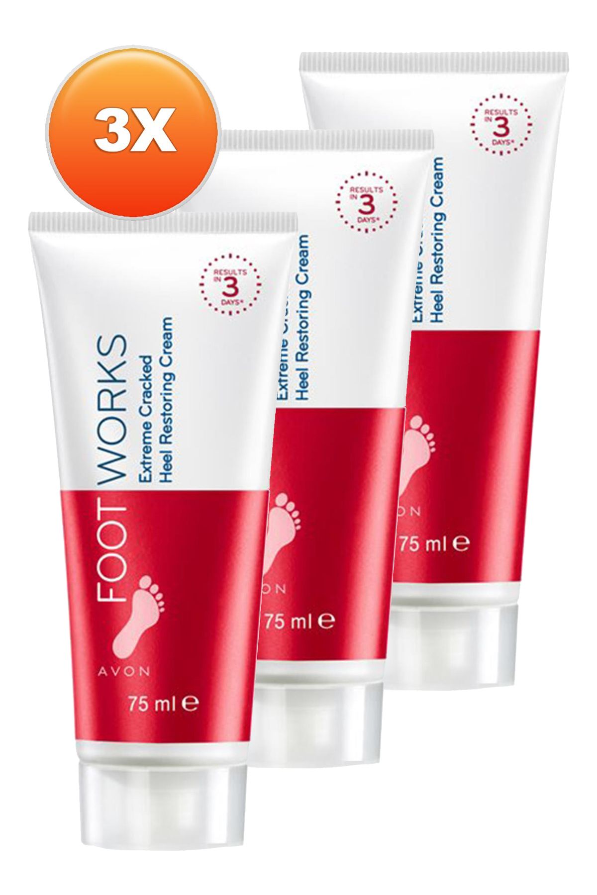 کرم پا ترمیم کننده پاشنه ترک پا فوت ورکز 75 میلی لیتر. مجموعه سه تایی Avon