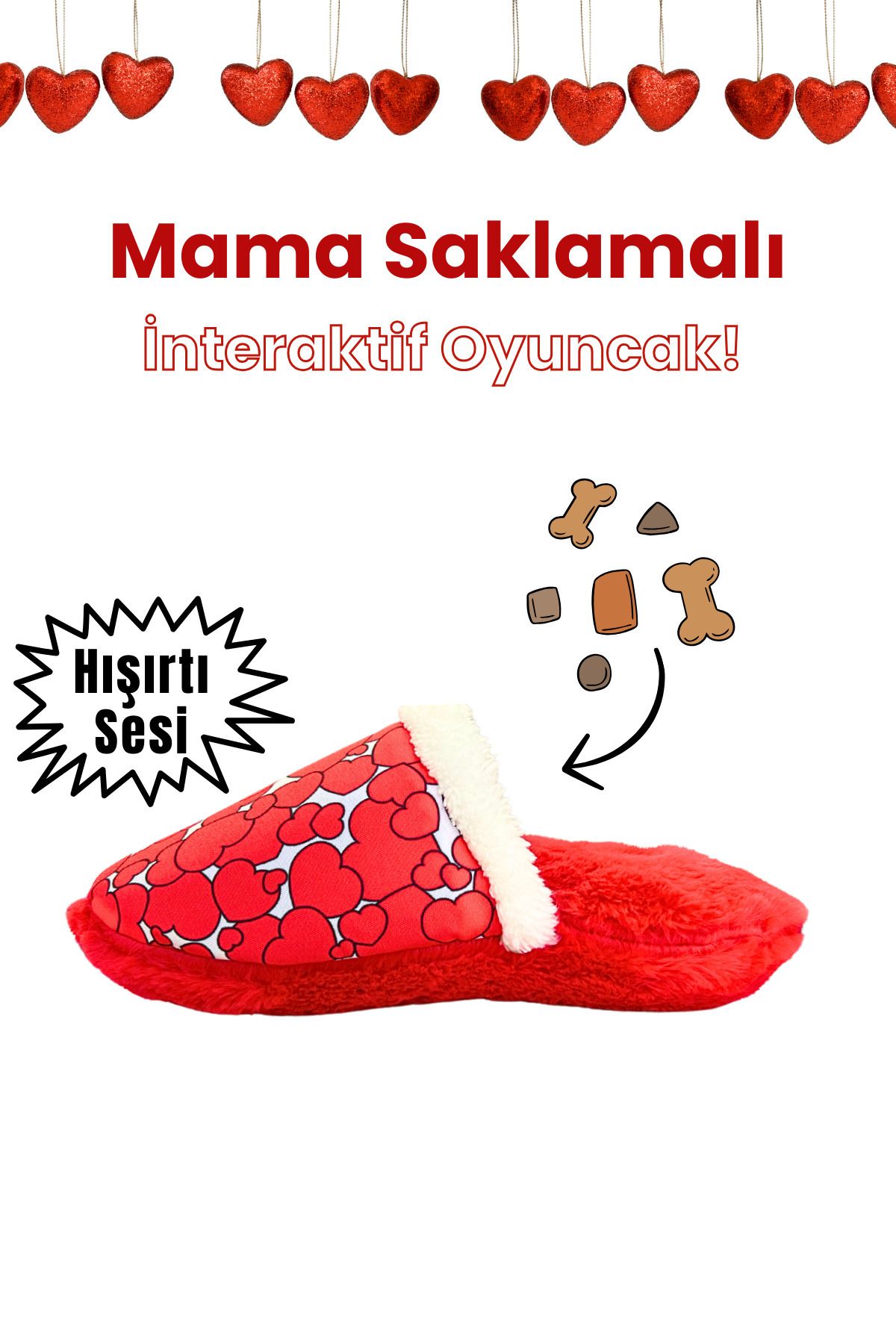 Havhav-Heart Patterned Plush Slippers with Food Storage Sound Dog Toy Interactive Dog Intelligence Toy 2