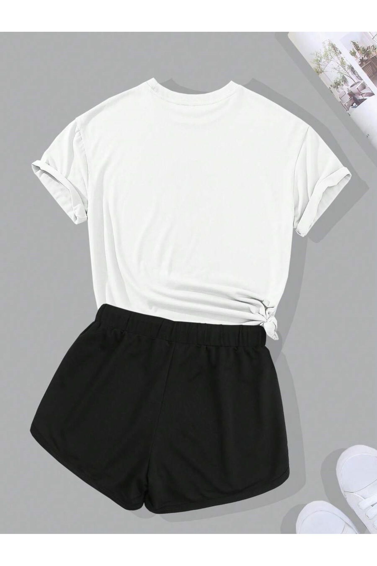 MOONBULL-Set de tricou cu imprimeu Los Angeles pentru damă 2