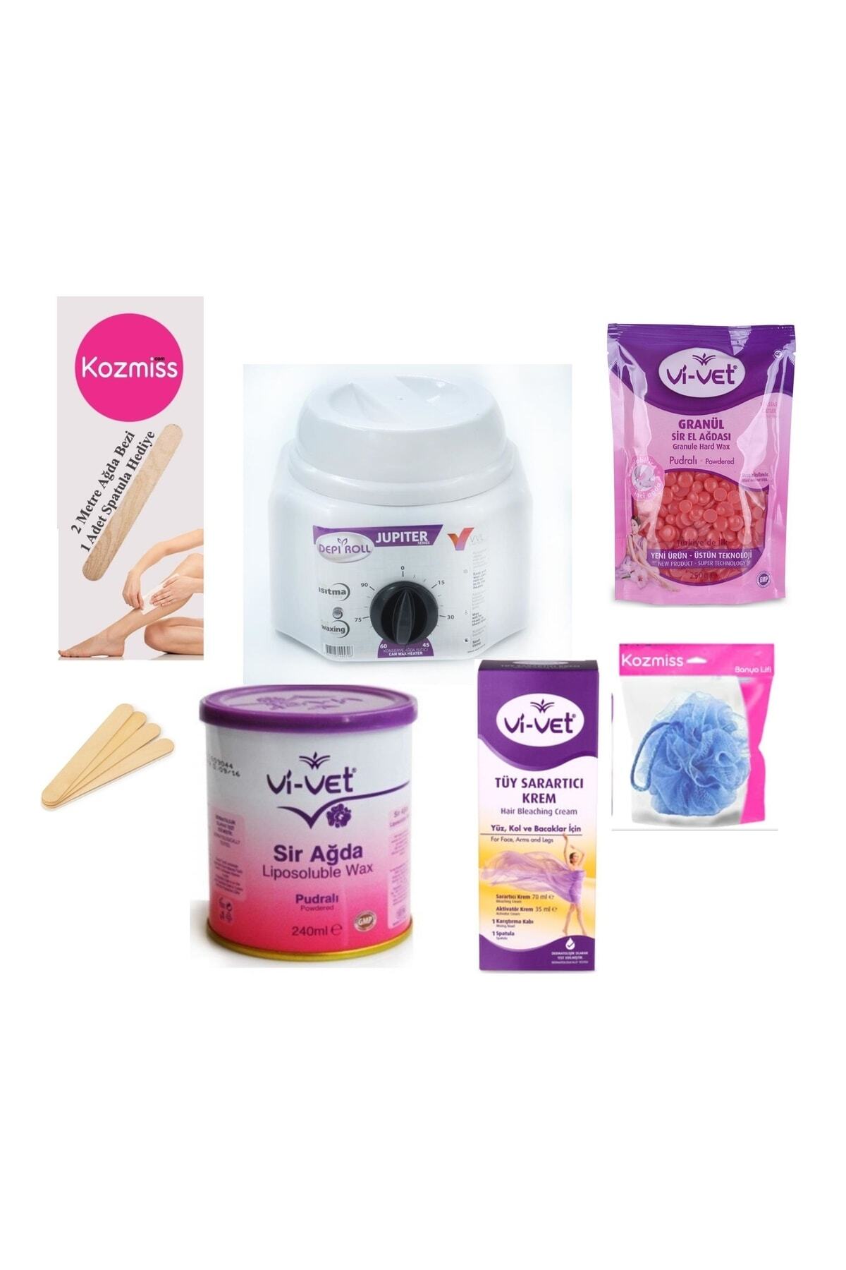  ظرف اپیلاسیون + نوارهای اپیلاسیون + لیف + موم کنسروی + موم دانه‌ای + کرم روشن کننده مو + کاردک — 9900002246515bbdwe  — تصویر 1 از 1