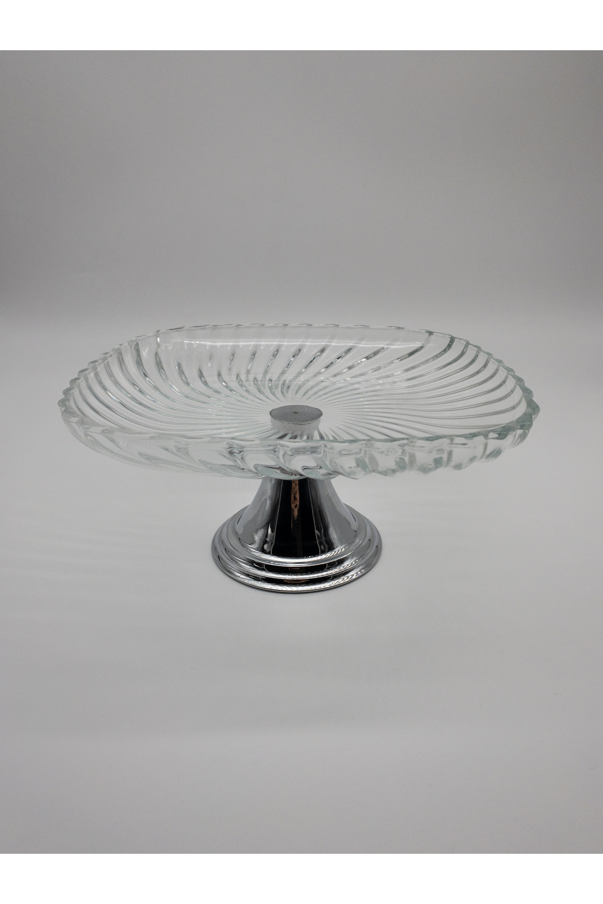 Square Glass Serving Bowl with Silver Legs, Wrap, Stuffing, Salad, Fruit and Cake Presentation Stand, Dowry Holder