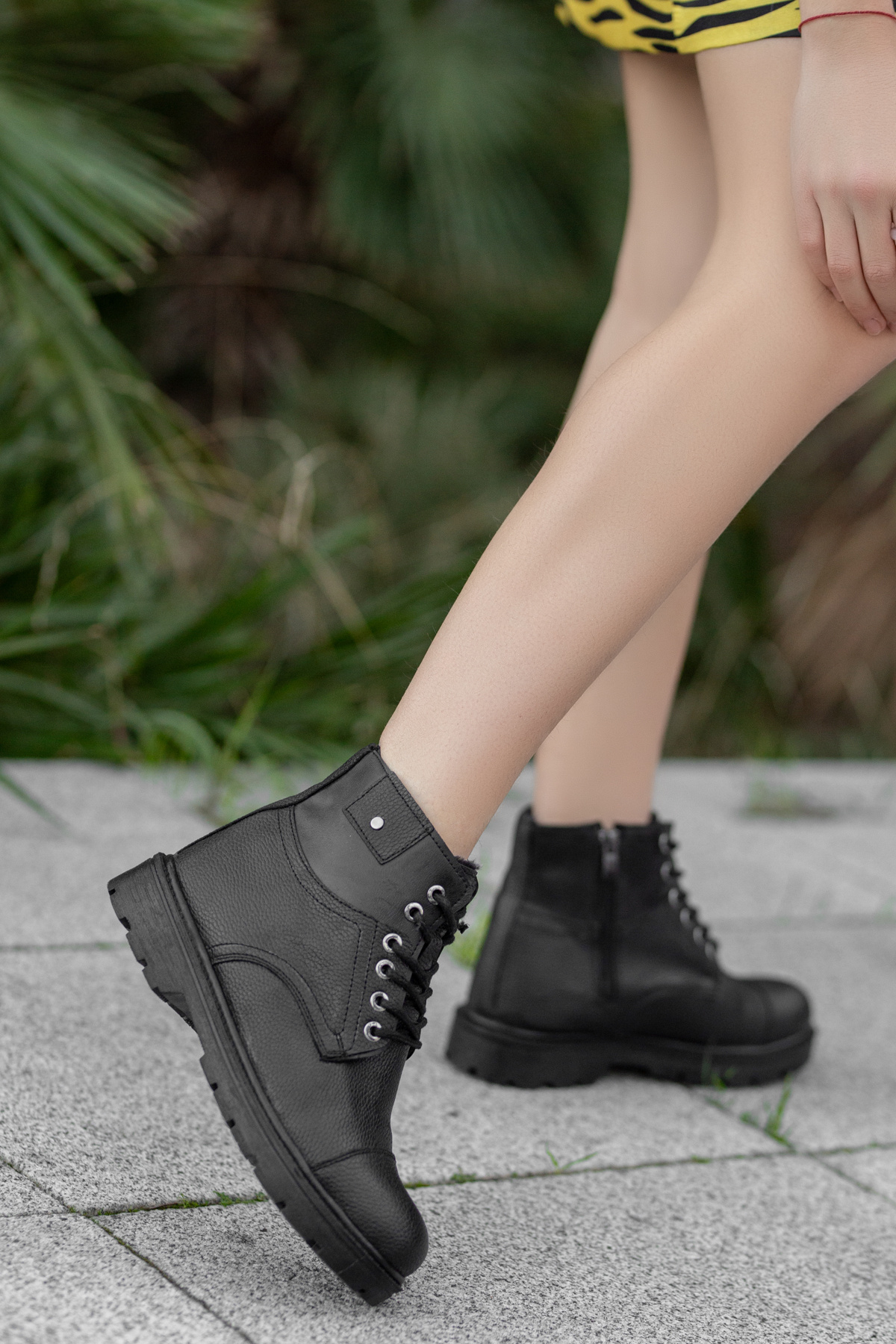 Sanvio Tarzkar-Damen-Stiefel aus schwarzem Lammfell, lässig, bequem, kalt und wasserdicht, robust, garantiert rutschfeste Sohle 3
