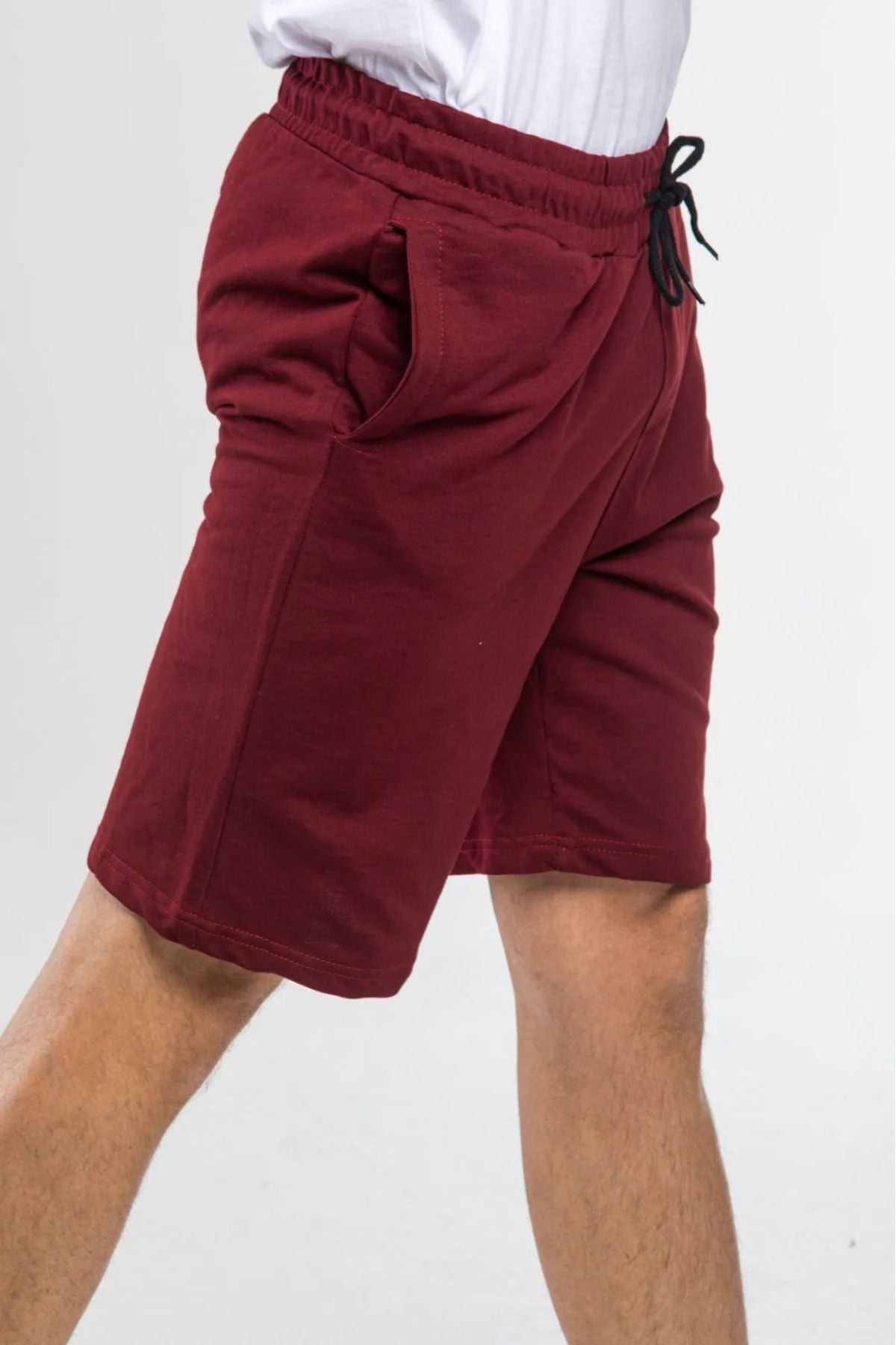 Tight Lady Men s Claret Red Combed Cotton Regular Fit Shorts