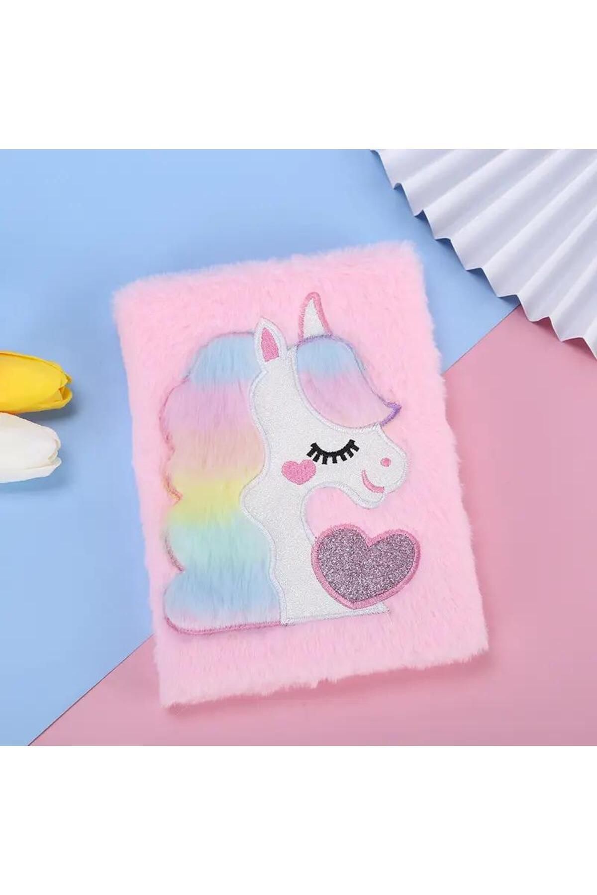 BLA GROUP-Cute Plush Unicorn Notebook, Memory Book, Memory Book, Diary 1