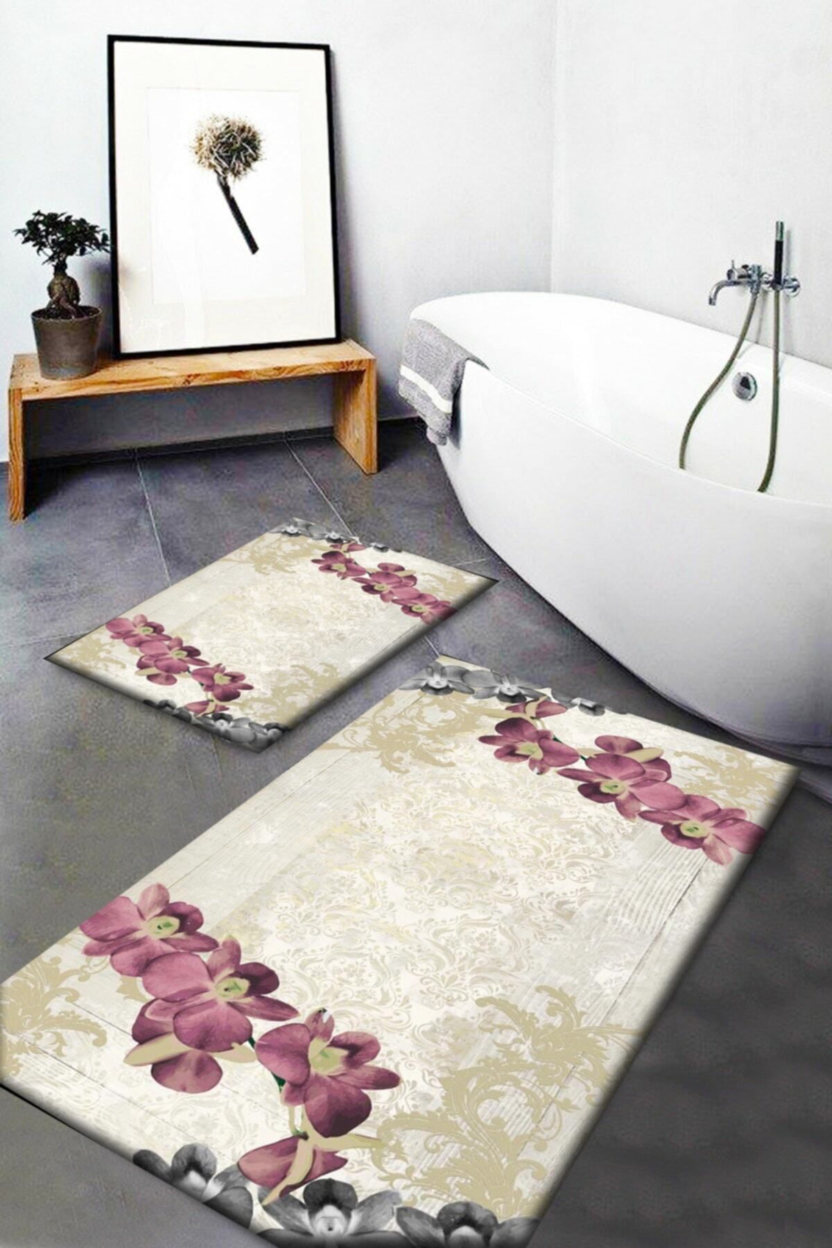 Gray bath mat set on sale