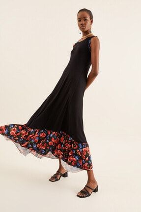 Kadın Siyah Maxi Elbise EBM2819