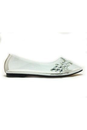 Kadın Beyaz Babet Ayakkabı 13 1087-Beyaz-Şeffaf