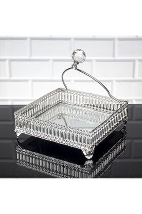 Gümüş İnci Aynalı Kare Peçetelik 18cm TYC00153369171