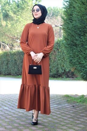 Kadın Kiremit Tesettür Elbise 123