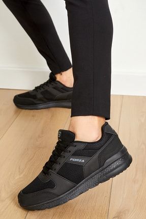 Siyah - Unisex Ortopedik Spor Sneaker Ayakkabı Frz.2118