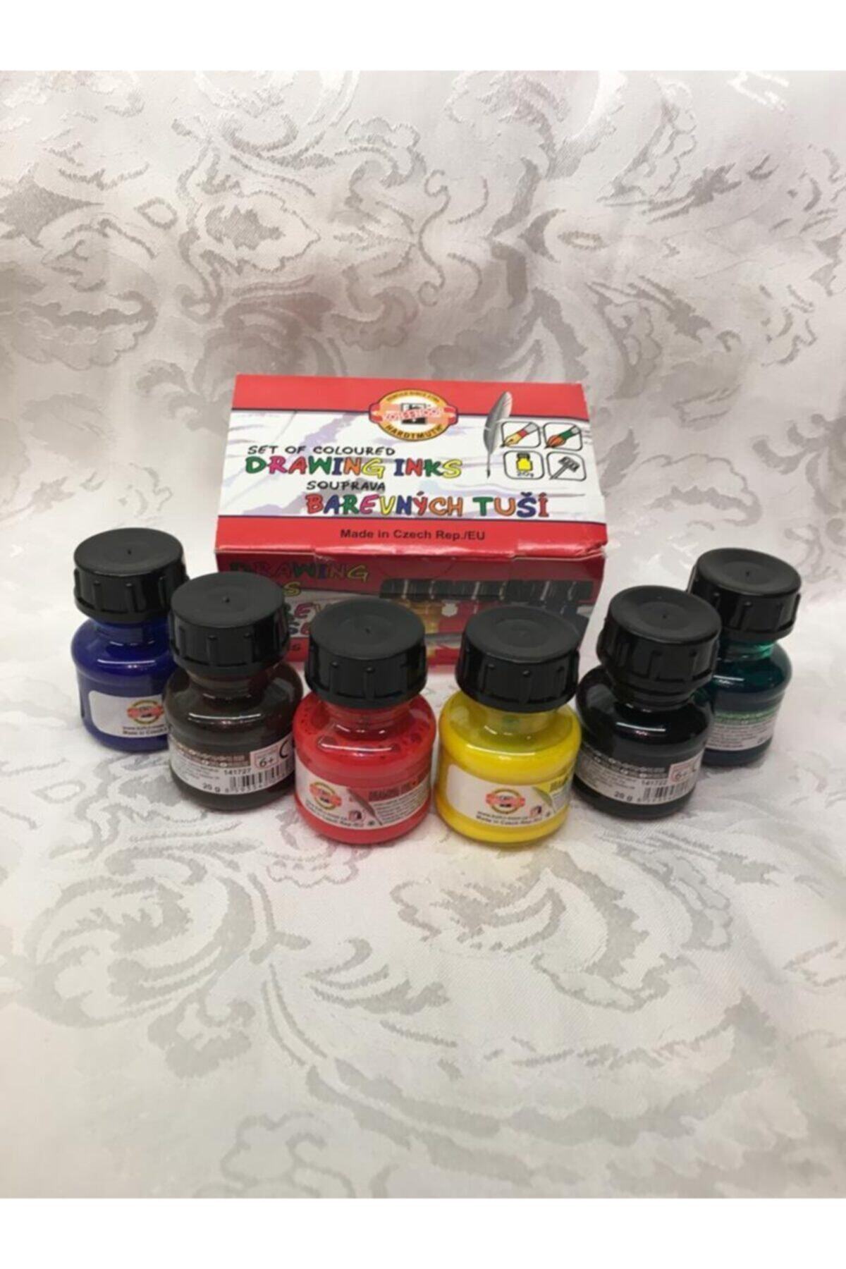 Koh-i Noor Çizim Ve Boya Mürekkebi 6 Renk 20cc Şişelerde