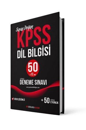 2022 KPSS Dil Bilgisi Video Çözümlü 50 Deneme Sınavı Dijital Hoca Akademi 9786057445186