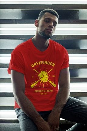 Erkek Gryffindor Kırmızı Oversize Tshirt 112367-OT-RD-MAN-01-GRY07
